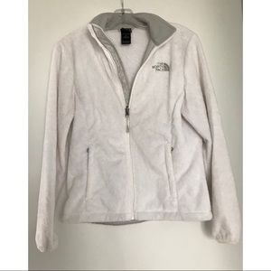 The North Face White Fleece Zip-Up Jacket Size S